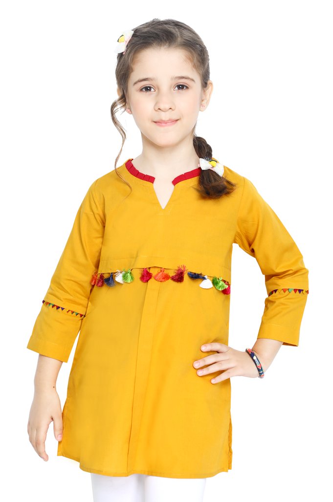 Girls Kurti in Yellow SKU: KGKK-0206-YELLOW